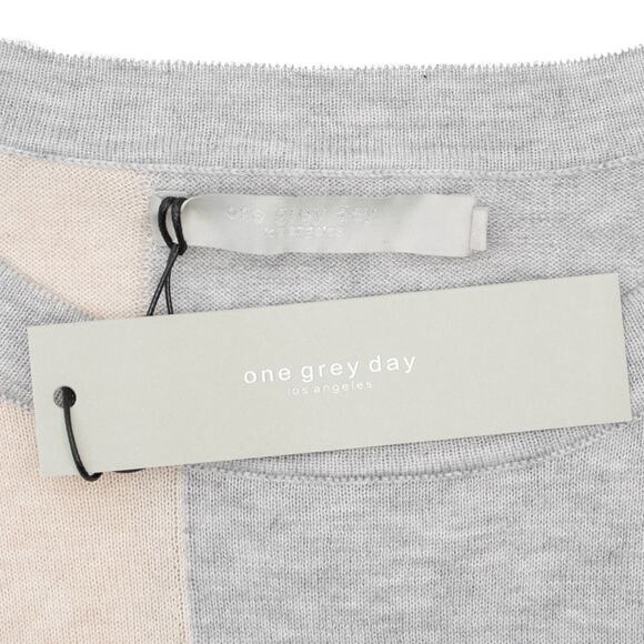 Revolve One Grey Day Cashmere Blend Color Block Sweater Size Large - Picture 5 of 8